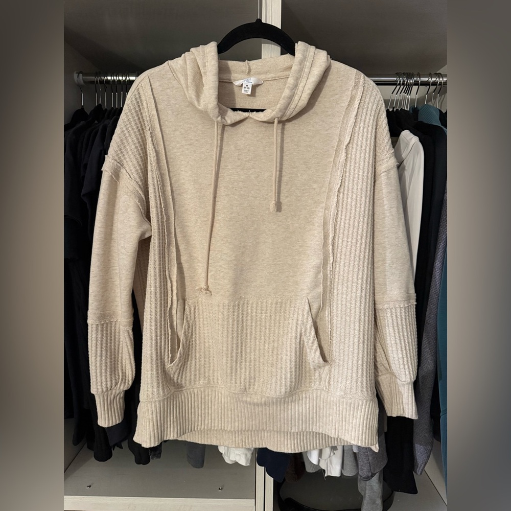 Time and Tru Beige Hooded Sweater